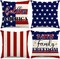 4th of July Pillow Covers – 18"x18" Patriotic Throw Pillow Cases with Stripes, Stars & "God Bless America" Design, Independence Day & Memorial Day Decorations, Set of 4 for Sofa, Couch, or Chair